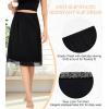 Lovasy 2 Pieces Half Slips for Women Long Underskirt Anti Static Satin Under Skirt with Lace Trim Slip for Skirts Dress S-3XL(Black+white)