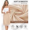 Lovasy 2 Pieces Half Slips for Women Long Underskirt Anti Static Satin Under Skirt with Lace Trim Slip for Skirts Dress S-3XL(Nude+nude)