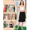 Lovasy 2 Pieces Slip Skirt for Women Lace Half Slips Anti-Static Underskirt Knee Length Under Dress Slips S-3XL(Black & Camel)