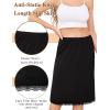 Lovasy 2 Pieces Slip Skirt for Women Lace Half Slips Anti-Static Underskirt Knee Length Under Dress Slips S-3XL(Black & Camel)