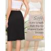 Lovasy 2 Pieces Slip Skirt for Women Lace Half Slips Anti-Static Underskirt Knee Length Under Dress Slips S-3XL(Black & Coffee)