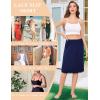Lovasy 2 Pieces Slip Skirt for Women Lace Half Slips Anti-Static Underskirt Knee Length Under Dress Slips S-3XL(Nude & Navy Blue)