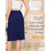 Lovasy 2 Pieces Slip Skirt for Women Lace Half Slips Anti-Static Underskirt Knee Length Under Dress Slips S-3XL(Nude & Navy Blue)