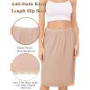 Lovasy 2 Pieces Slip Skirt for Women Lace Half Slips Anti-Static Underskirt Knee Length Under Dress Slips S-3XL(White & Camel)