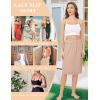 Lovasy 2 Pieces Slip Skirt for Women Lace Half Slips Anti-Static Underskirt Knee Length Under Dress Slips S-3XL(White & Camel)