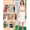 Lovasy 2 Pieces Slip Skirt for Women Lace Half Slips Anti-Static Underskirt Knee Length Under Dress Slips S-3XL(White & Coffee)