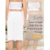Lovasy 2 Pieces Slip Skirt for Women Lace Half Slips Anti-Static Underskirt Knee Length Under Dress Slips S-3XL(White & Coffee)