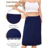 Lovasy 2 Pieces Slip Skirt for Women Lace Half Slips Anti-Static Underskirt Knee Length Under Dress Slips S-3XL(White & Navy Blue)