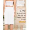 Lovasy 2 Pieces Slip Skirt for Women Lace Half Slips Anti-Static Underskirt Knee Length Under Dress Slips S-3XL(White & Nude)