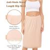 Lovasy 2 Pieces Slip Skirt for Women Lace Half Slips Anti-Static Underskirt Knee Length Under Dress Slips S-3XL(White & Nude)
