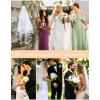 Lovasy 2 Tier Bridal Veils with 10 Pairs Magnetic Pearl Veils Weights Short Wedding Veil for Bachelorette Parties Bridal Showers Brides Accessories