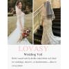 Lovasy Bride-to-Be Sash & Bride Veil White Wedding Veil for Bachelorette Party Bridal Shower Pearl Satin Sash 2pcs Bridal Accessories Set