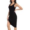 Lovasy Full Slip for Women Under Dress Long Wide Straps Slips Sleeveless Tank Tops Dresses Nightgown S-3XL(Black)