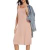 Lovasy Full Slip for Women Under Dress Long Wide Straps Slips Sleeveless Tank Tops Dresses Nightgown S-3XL(Camel)