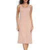 Lovasy Full Slip for Women Under Dress Long Wide Straps Slips Sleeveless Tank Tops Dresses Nightgown S-3XL(Camel)