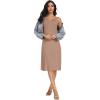 Lovasy Full Slip for Women Under Dress Long Wide Straps Slips Sleeveless Tank Tops Dresses Nightgown S-3XL(Coffee)