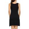Lovasy Full Slips for Women Sleeveless Tank Tops Under Dress Wide Straps Mini Slip Nightwear S-3XL(Black)