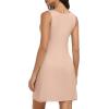 Lovasy Full Slips for Women Sleeveless Tank Tops Under Dress Wide Straps Mini Slip Nightwear S-3XL(Camel)