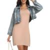 Lovasy Full Slips for Women Sleeveless Tank Tops Under Dress Wide Straps Mini Slip Nightwear S-3XL(Camel)