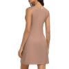Lovasy Full Slips for Women Sleeveless Tank Tops Under Dress Wide Straps Mini Slip Nightwear S-3XL(Coffee)