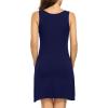 Lovasy Full Slips for Women Sleeveless Tank Tops Under Dress Wide Straps Mini Slip Nightwear S-3XL(Navy Blue)