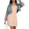 Lovasy Full Slips for Women Sleeveless Tank Tops Under Dress Wide Straps Mini Slip Nightwear S-3XL(Nude)