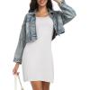 Lovasy Full Slips for Women Sleeveless Tank Tops Under Dress Wide Straps Mini Slip Nightwear S-3XL(White)