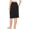 Lovasy Half Slip for Women Under Dress Lace Slip Skirt Anti-Cling Knee Length Underskirt S-3XL(Black)
