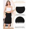 Lovasy Half Slip for Women Under Dress Lace Slip Skirt Anti-Cling Knee Length Underskirt S-3XL(Black)