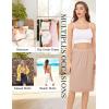 Lovasy Half Slip for Women Under Dress Lace Slip Skirt Anti-Cling Knee Length Underskirt S-3XL(Camel)