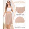 Lovasy Half Slip for Women Under Dress Lace Slip Skirt Anti-Cling Knee Length Underskirt S-3XL(Camel)