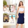 Lovasy Half Slip for Women Under Dress Lace Slip Skirt Anti-Cling Knee Length Underskirt S-3XL(Navy Blue)