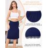 Lovasy Half Slip for Women Under Dress Lace Slip Skirt Anti-Cling Knee Length Underskirt S-3XL(Navy Blue)