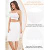 Lovasy Half Slip for Women Under Dress Lace Slip Skirt Anti-Cling Knee Length Underskirt S-3XL(White)