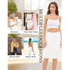 Lovasy Half Slip for Women Under Dress Lace Slip Skirt Anti-Cling Knee Length Underskirt S-3XL(White)