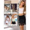 Lovasy Half Slips for Women Under Dress Floral Lace Slip Skirt Anti-static Short Underskirt for Dresses Skirt S-XXL(Black)