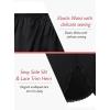 Lovasy Half Slips for Women Underskirt Anti-Static Short Mini Skirt with Floral Lace Trim Slip Dress for Skirt Dresses S-3XL(Black)