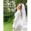Lovasy Pearl Wedding Bridal Veil 1 Tier Long Veils with Metal Comb– Premium Wedding Accessories for Brides Bachelorette Party(Chapel Length (200cm/78.74inch))