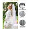 Lovasy Pearl Wedding Bridal Veil 1 Tier Long Veils with Metal Comb– Premium Wedding Accessories for Brides Bachelorette Party(Chapel Length (200cm/78.74inch))