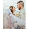 Lovasy Pearl Wedding Bridal Veil 1 Tier Long Veils with Metal Comb– Premium Wedding Accessories for Brides Bachelorette Party(Chapel Length (200cm/78.74inch))