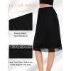 Lovasy Satin Half Slip for Women Under Dress Lace Long Underskirt Anti-Static Skirt Slips for Underdress S-3XL(Black)