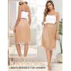Lovasy Satin Half Slip for Women Under Dress Lace Long Underskirt Anti-Static Skirt Slips for Underdress S-3XL(Deep Champagne)