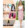 Lovasy Satin Half Slip for Women Under Dress Lace Long Underskirt Anti-Static Skirt Slips for Underdress S-3XL(Pink)