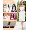Lovasy Satin Half Slip for Women Under Dress Lace Long Underskirt Anti-Static Skirt Slips for Underdress S-3XL(White)