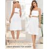 Lovasy Satin Half Slip for Women Under Dress Lace Long Underskirt Anti-Static Skirt Slips for Underdress S-3XL(White)