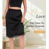 Lovasy Women Satin Half Slips Lace Long Underskirt Anti Static Under Skirt Soft Slip Dress for Skirts Dresses S-3XL(Black)