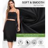 Lovasy Women Satin Half Slips Lace Long Underskirt Anti Static Under Skirt Soft Slip Dress for Skirts Dresses S-3XL(Black)