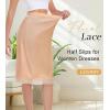Lovasy Women Satin Half Slips Lace Long Underskirt Anti Static Under Skirt Soft Slip Dress for Skirts Dresses S-3XL(Deep Champagne)