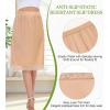 Lovasy Women Satin Half Slips Lace Long Underskirt Anti Static Under Skirt Soft Slip Dress for Skirts Dresses S-3XL(Deep Champagne)