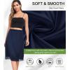 Lovasy Women Satin Half Slips Lace Long Underskirt Anti Static Under Skirt Soft Slip Dress for Skirts Dresses S-3XL(Navy Blue)